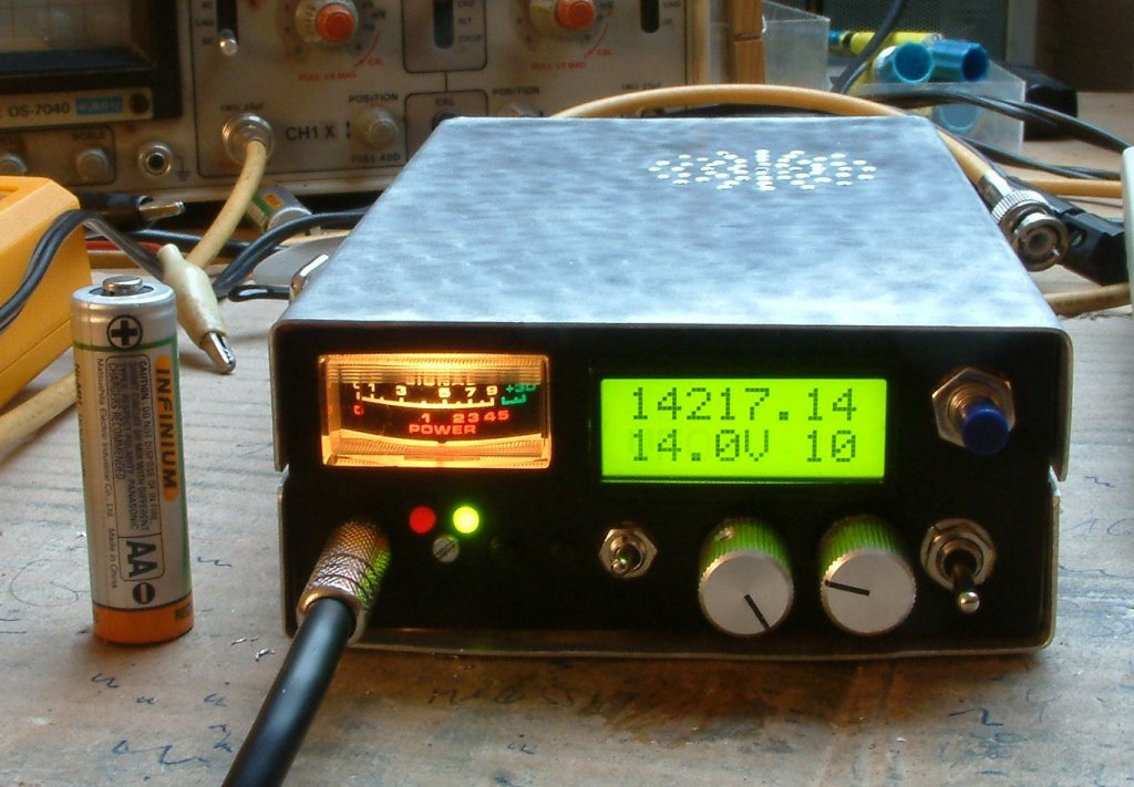 Picture of a very compact SSB QRP Transceiver (20 m, 14 M, Peter Rachow, DK7IH)