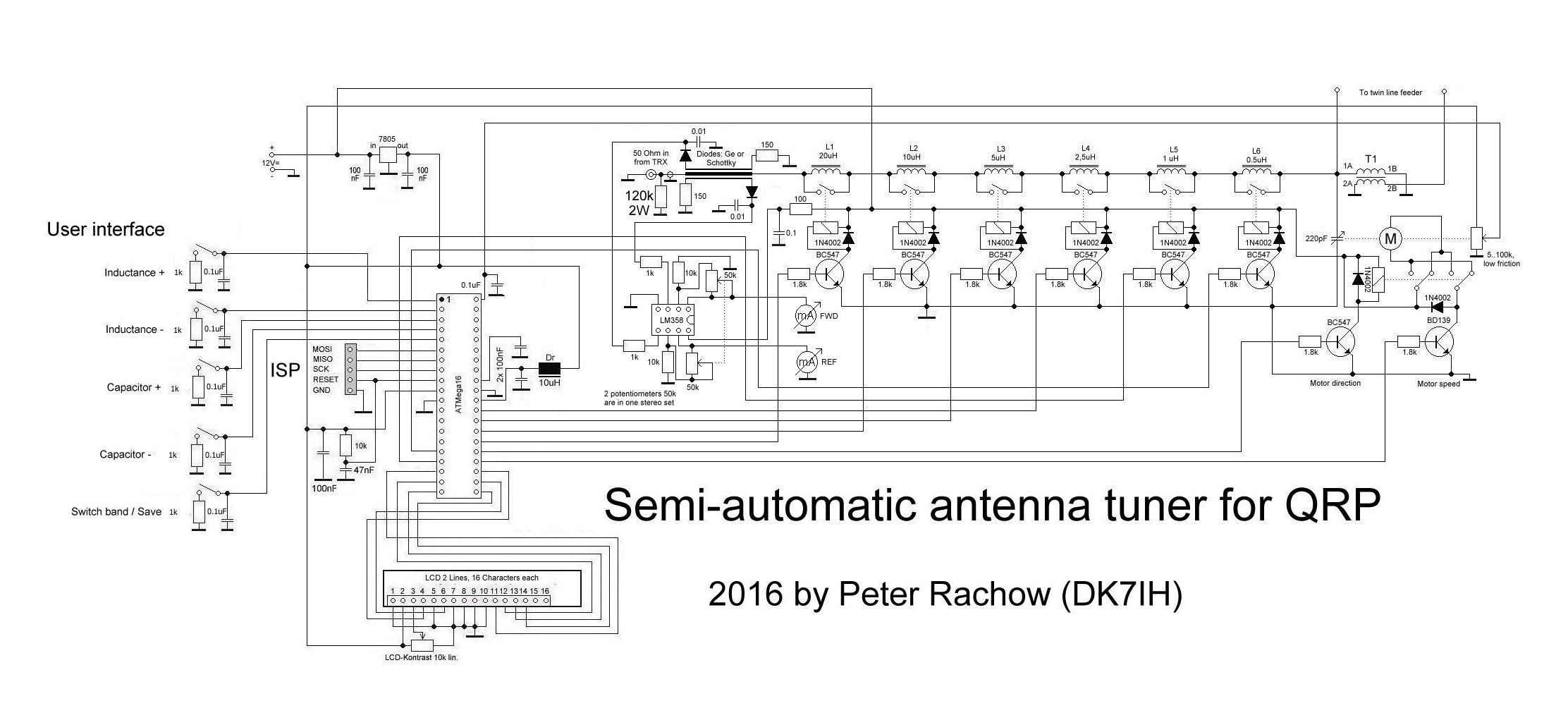 Semi-automatic antenna tuner V2 (C) DK7IH