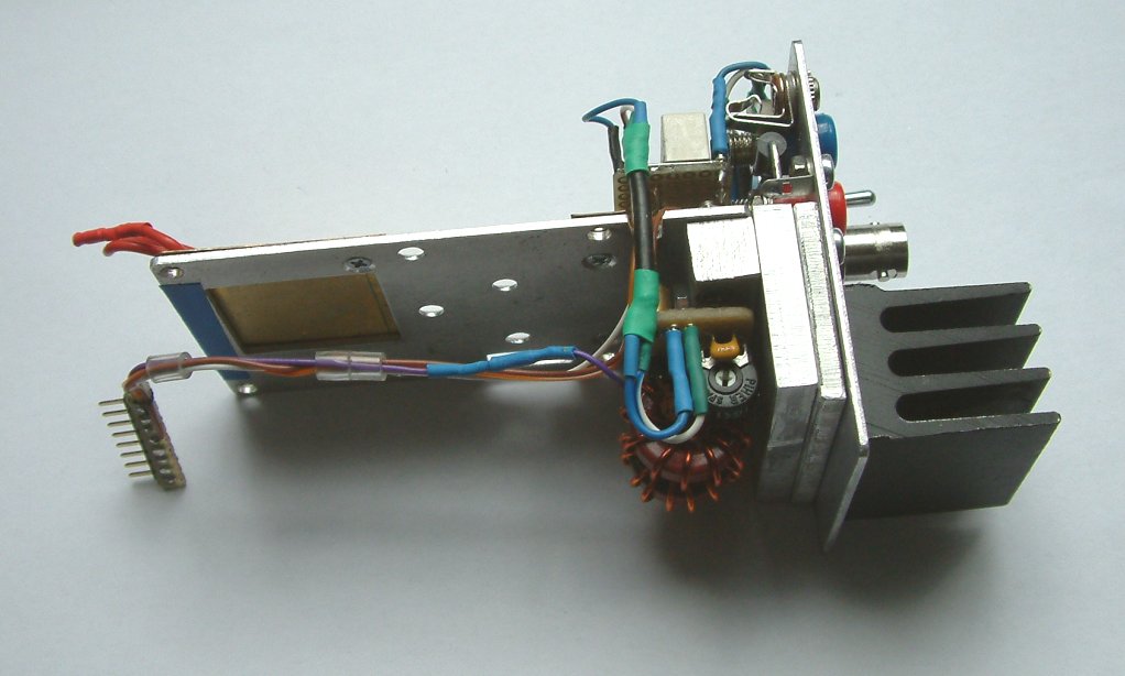 Dissambled mounting frame of QRP transceiver for 40 meters (2016 by DK7IH)