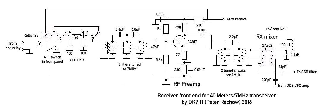 Homemade SSB amateur radio transceiver 40 meters (Receiver's front end)