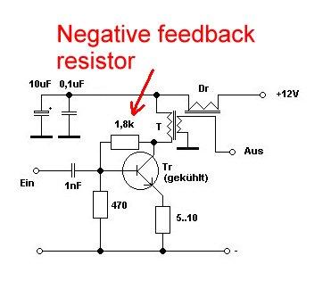 Negative feedback in a transistor amplifier stage