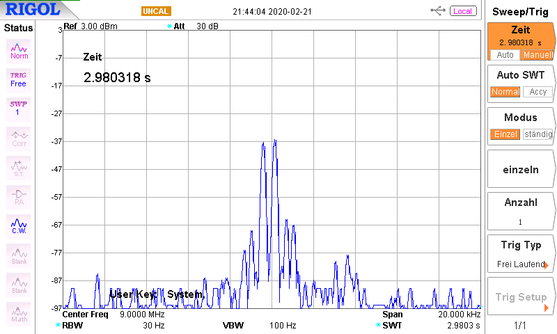 DSB spectrum with NE612 (DK7IH 2020)