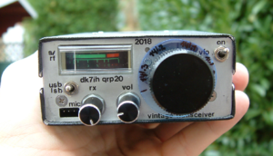 Front panel view of "Lean Design Transceiver" Ver. 2 by DK7IH