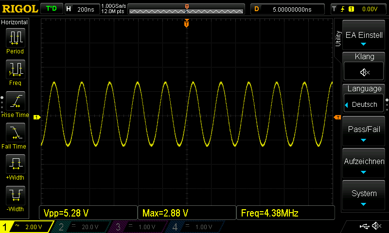 The DDS VFO's output waveform