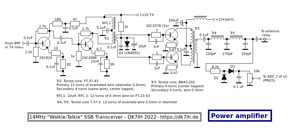 Final amplifier for the 14+ MHz “Walkie-Talkie” SSB Transceiver