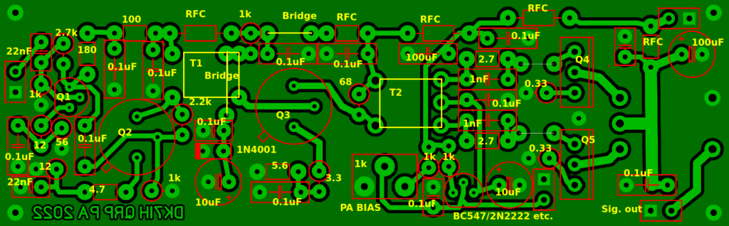 10W PEP SSB QRP PA module - The PCB