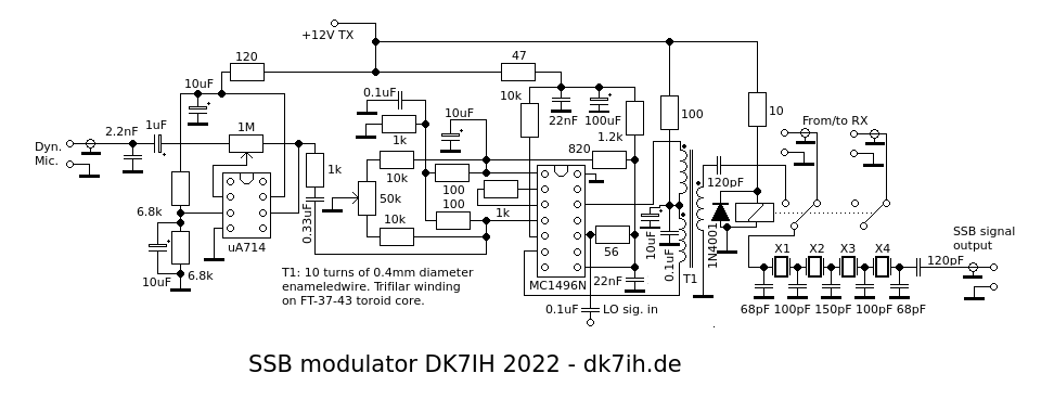 Classical QRP Circuits - An SSB generator with an MC1496N