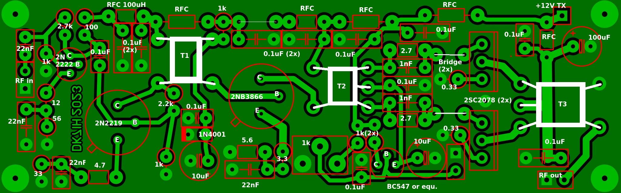 DK7IH QRP PA - board layout and component values
