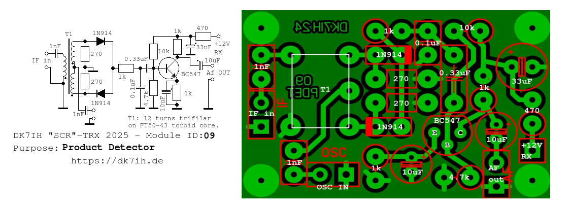 DK7IH SCR-TRX - Product Detector and Audio Preamplifier