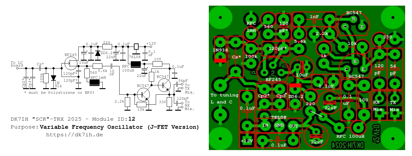 DK7IH SCR-TRX - VFO Schematic & PCB layout