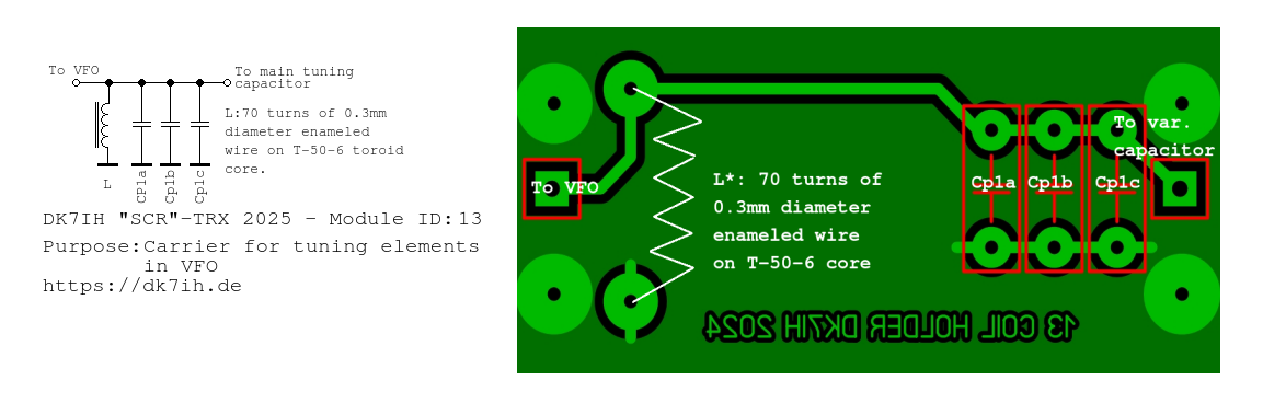 DK7IH SCR-TRX - Carrier PCB for L and Cs